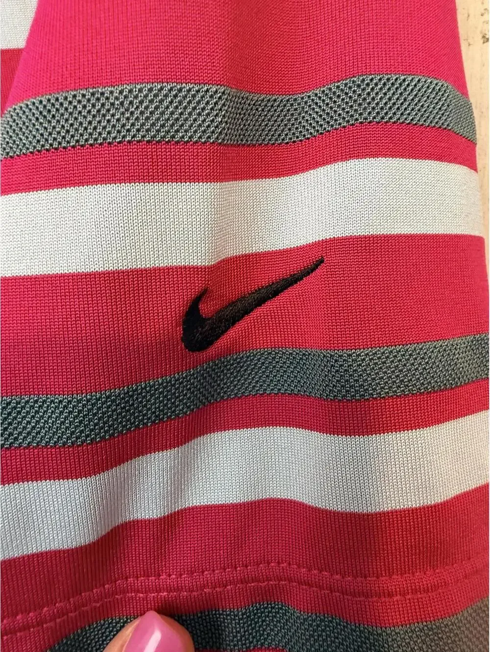 Nike Men's Large Tour Performance Striped Polo Shirt Dri-FIT